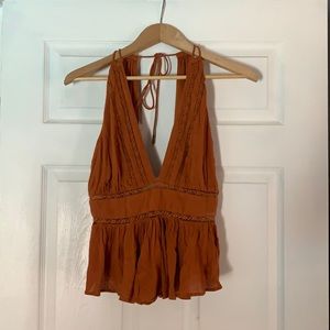 Free People Backless Shirt Size Large